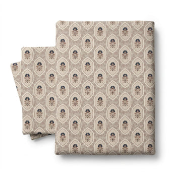 Smartle Celebration Double Bedsheet Jharoka Beige 1 pc