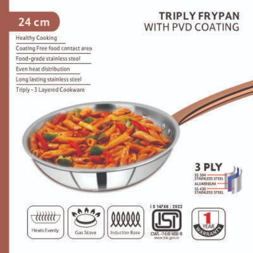 Smartle Triply Frypan 24 Cm (Pvd Coating) 1 pc