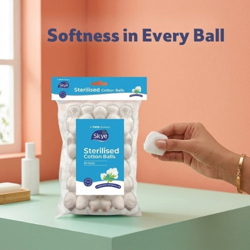 Skye Sterilised Cotton Balls, 50 Pcs