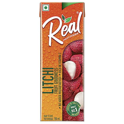 Real Litchi Juice Tetra Pack 200 ml