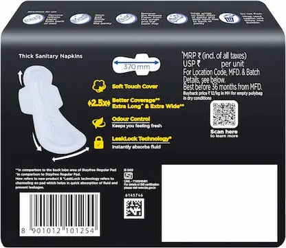 Stayfree Advance All Night XXL+ Sanitary Pads Pack of 16