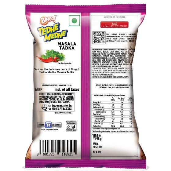 Bingo Tedhe Medhe Masala Tadka 80 g