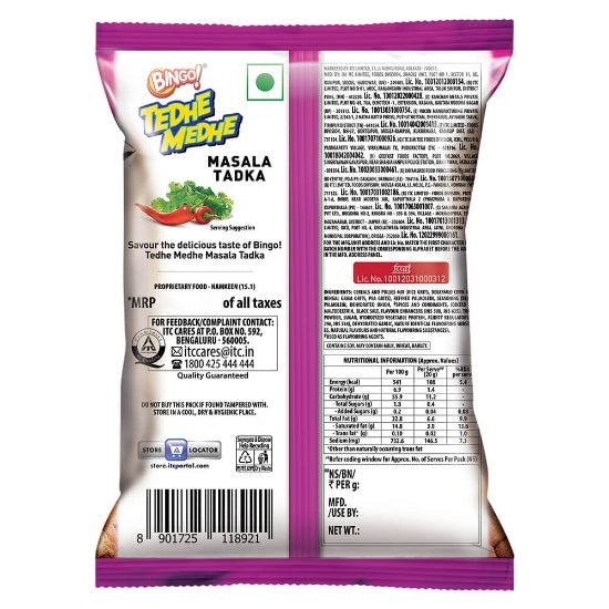 Bingo Tedhe Medhe Masala Tadka 80 g
