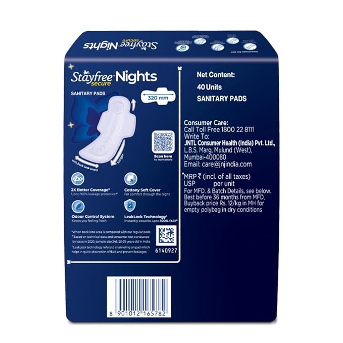 Stayfree Secure Night XXl Sanitary Pads Pack of 40