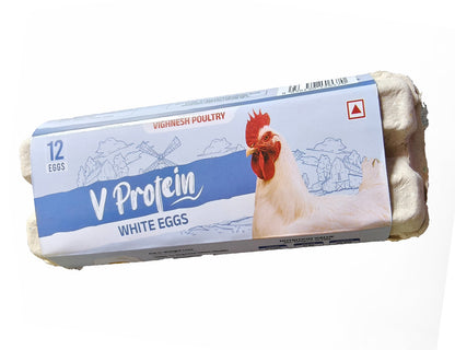 V Protein White Eggs pack of 12 pcs