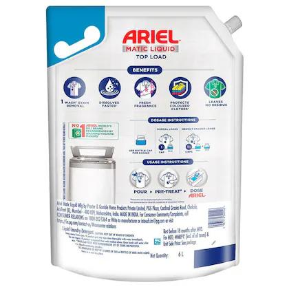 Ariel Matic Top Load Liquid Pouch 6 ltr