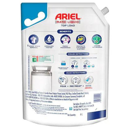 Ariel Matic Top Load Liquid Pouch 6 ltr