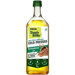 Tata Simply Better Pure and Unrefined Cold Pressed Groundnut Oil 1 ltr