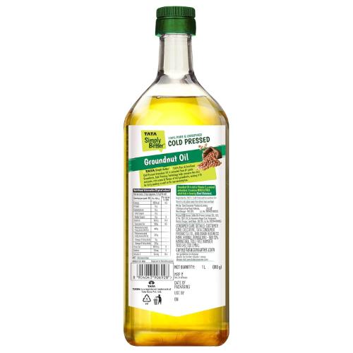 Tata Simply Better Pure and Unrefined Cold Pressed Groundnut Oil 1 ltr