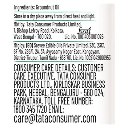Tata Simply Better Pure and Unrefined Cold Pressed Groundnut Oil 1 ltr