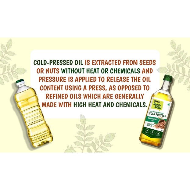 Tata Simply Better Pure and Unrefined Cold Pressed Groundnut Oil 1 ltr