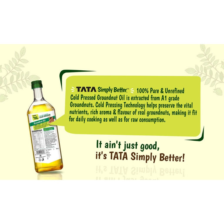 Tata Simply Better Pure and Unrefined Cold Pressed Groundnut Oil 1 ltr