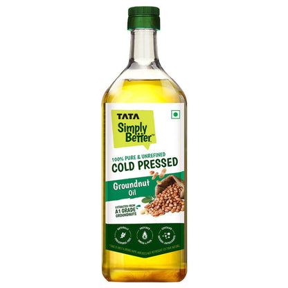 Tata Simply Better Pure and Unrefined Cold Pressed Groundnut Oil 1 ltr