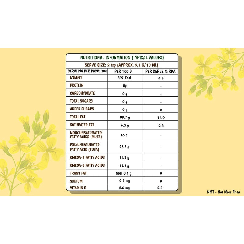 Tata Simply Better Pure & Unrefined Cold Pressed Mustard Oil 1 ltr
