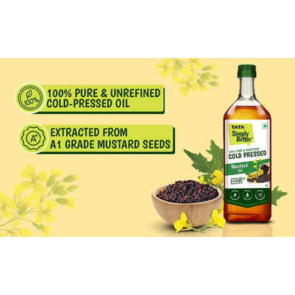 Tata Simply Better Pure & Unrefined Cold Pressed Mustard Oil 1 ltr