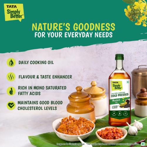 Tata Simply Better Pure & Unrefined Cold Pressed Mustard Oil 1 ltr