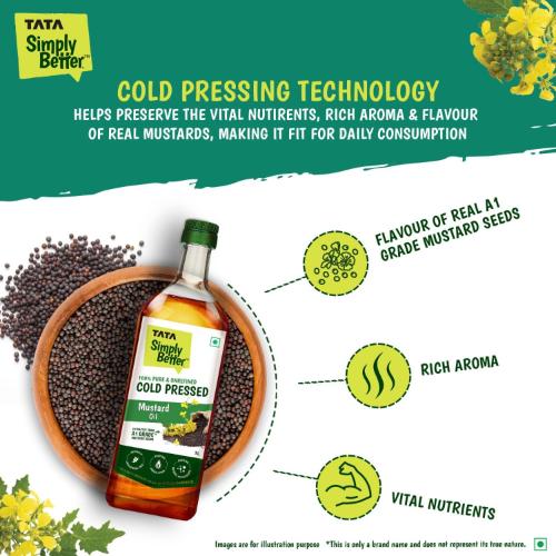 Tata Simply Better Pure & Unrefined Cold Pressed Mustard Oil 1 ltr