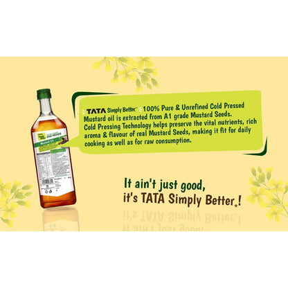 Tata Simply Better Pure & Unrefined Cold Pressed Mustard Oil 1 ltr