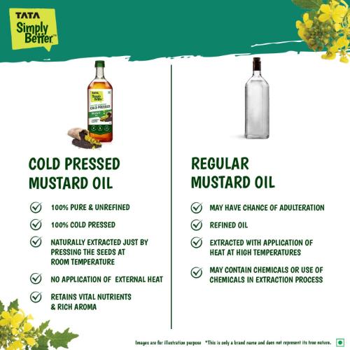 Tata Simply Better Pure & Unrefined Cold Pressed Mustard Oil 1 ltr