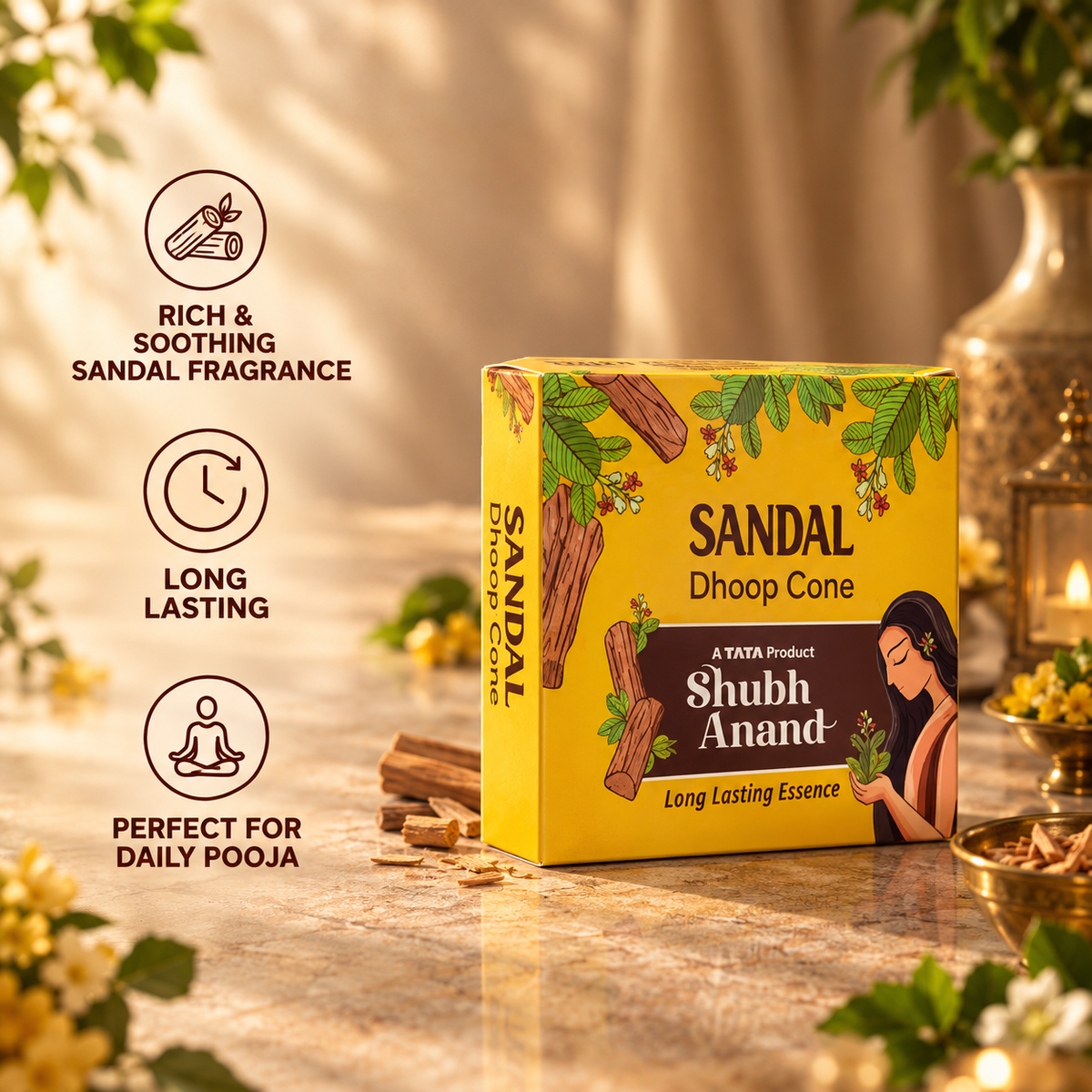 Shubh Anand Dhoop Cone Sandal 40 Pcs