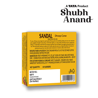Shubh Anand Dhoop Cone Sandal 40 Pcs