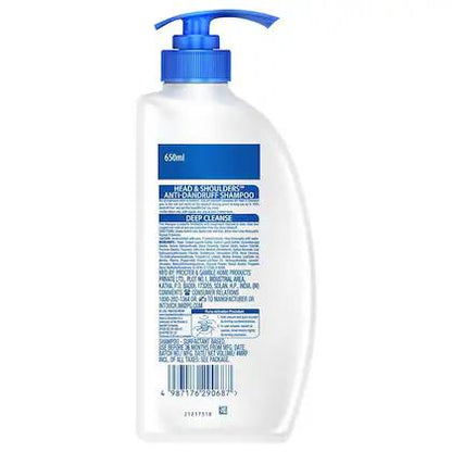 Head & Shoulder Deep Cleanse Shampoo with Oxygenated Charcoal 650ml