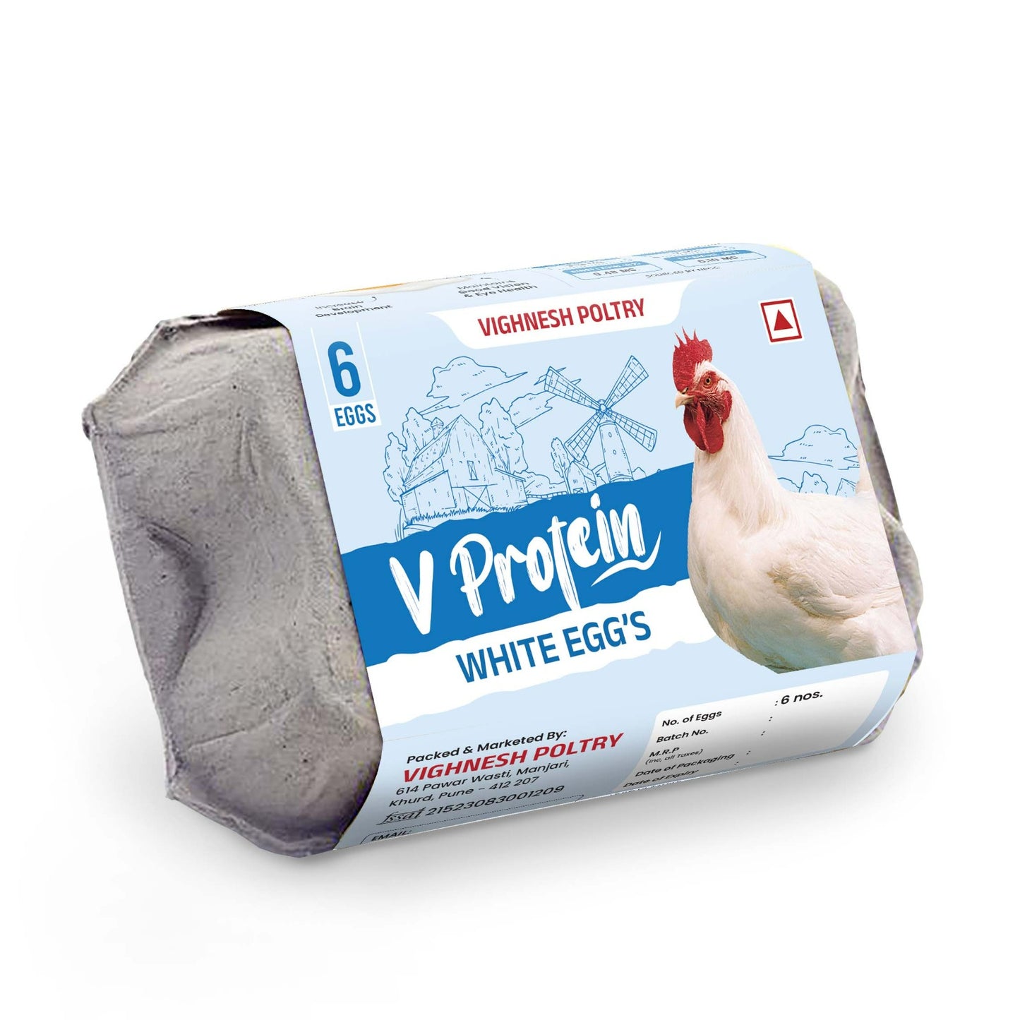 V Protein White Eggs pack of 6 pcs