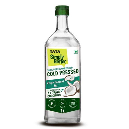 Tata Simply Better Pure and Unrefined Cold Pressed Virgin Coconut Oil 1 ltr