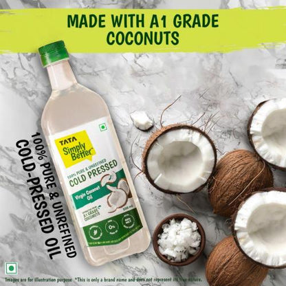 Tata Simply Better Pure and Unrefined Cold Pressed Virgin Coconut Oil 1 ltr