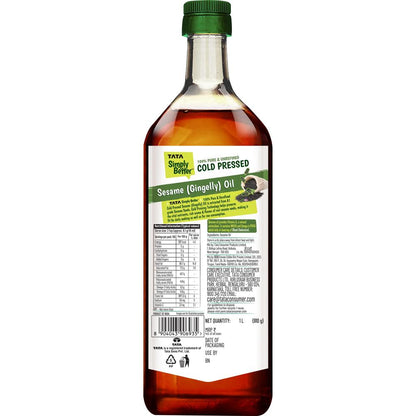 Tata Simply Better Pure & Unrefined Cold Pressed Sesame (Gingelly) Oil 1 ltr