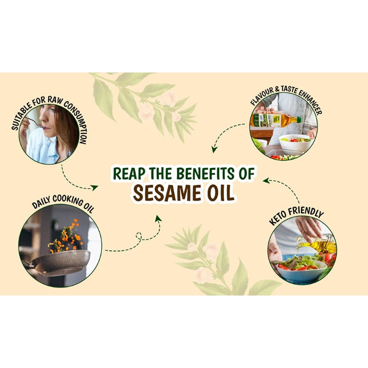 Tata Simply Better Pure & Unrefined Cold Pressed Sesame (Gingelly) Oil 1 ltr