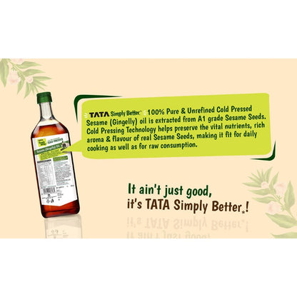 Tata Simply Better Pure & Unrefined Cold Pressed Sesame (Gingelly) Oil 1 ltr