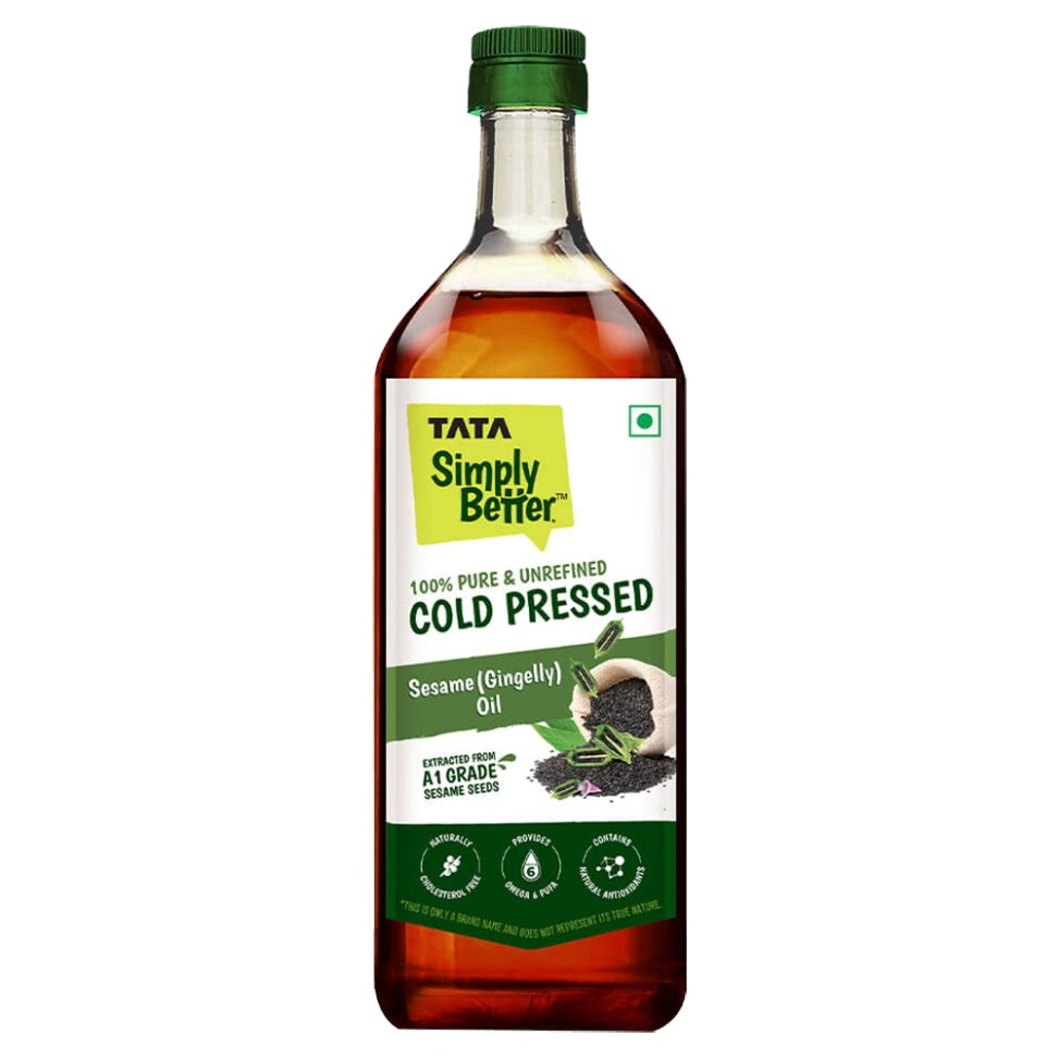 Tata Simply Better Pure & Unrefined Cold Pressed Sesame (Gingelly) Oil 1 ltr