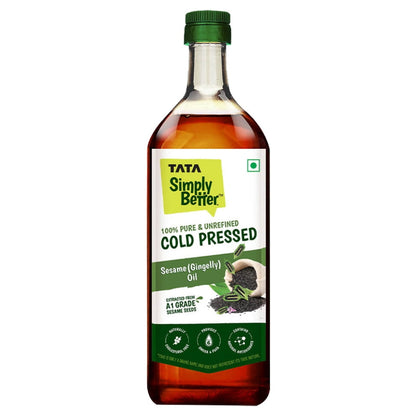 Tata Simply Better Pure & Unrefined Cold Pressed Sesame (Gingelly) Oil 1 ltr