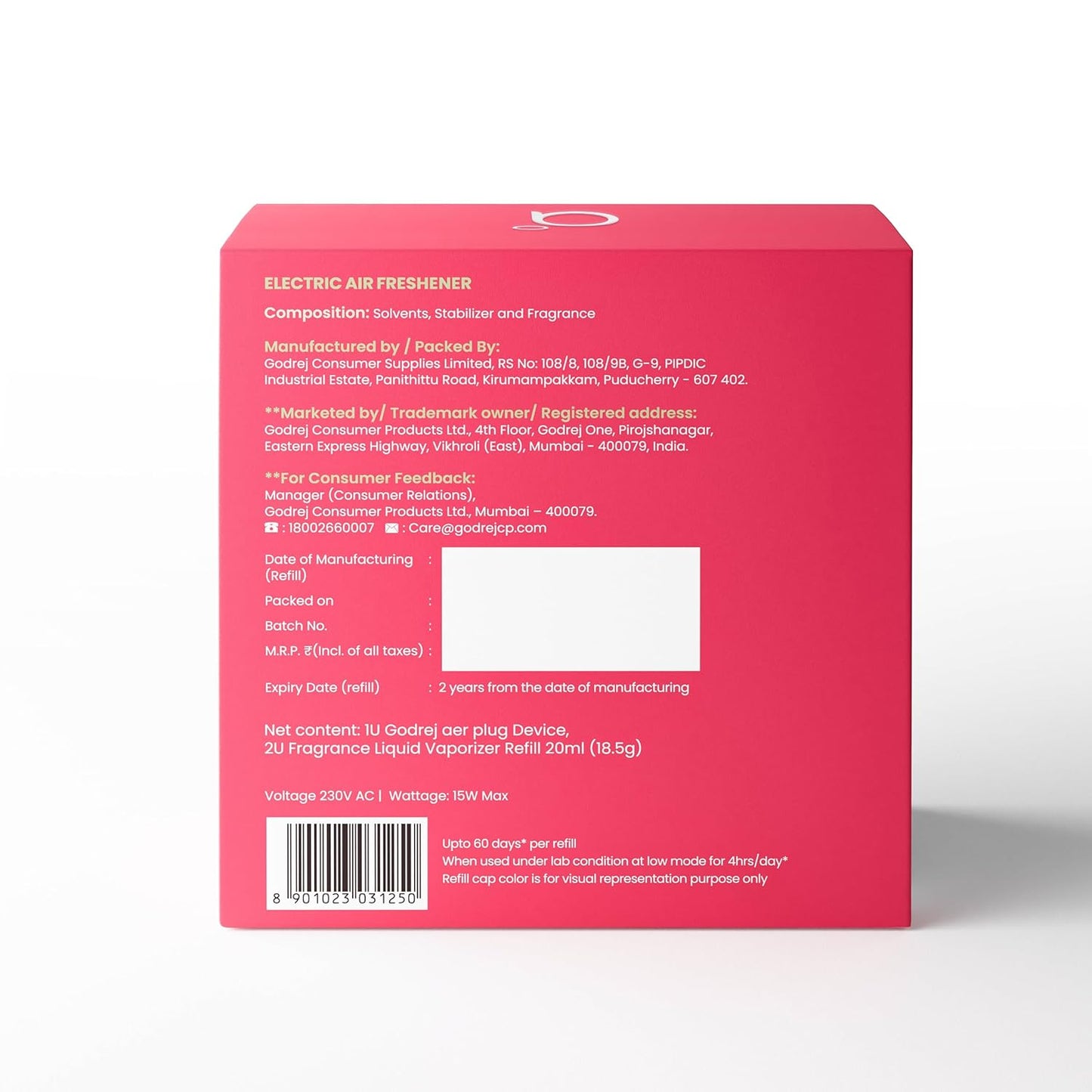 Godrej Aer Plug Rose Blossom Machine & Freshner 1 pc