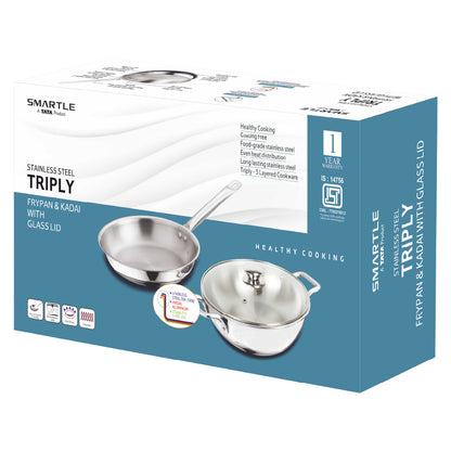 Smartle Triply Kadhai And Frypan Set 1 Pc 1 Pc