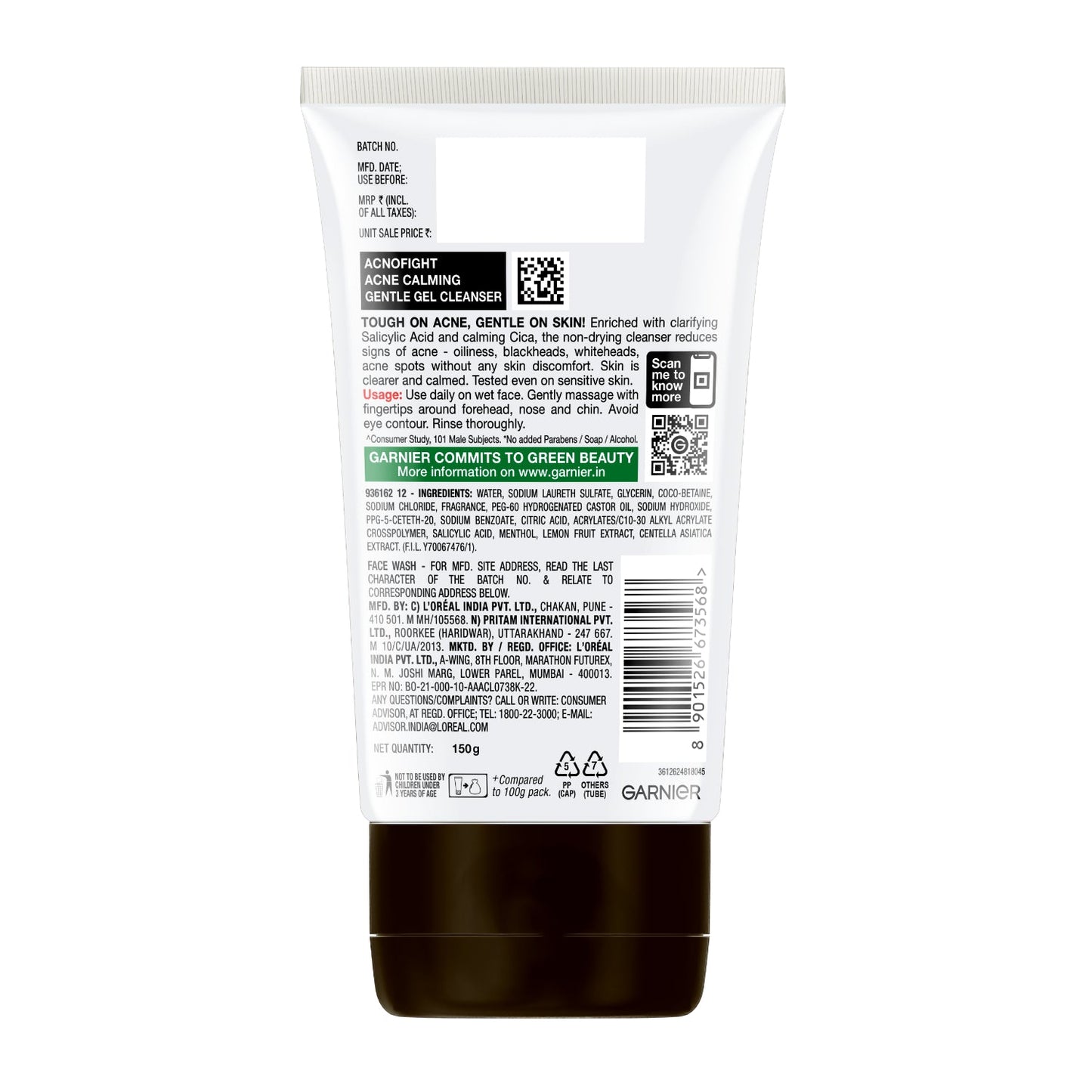 Garnier Men AcnoFight Anti-Pimple Gentle Face Wash 150 ml