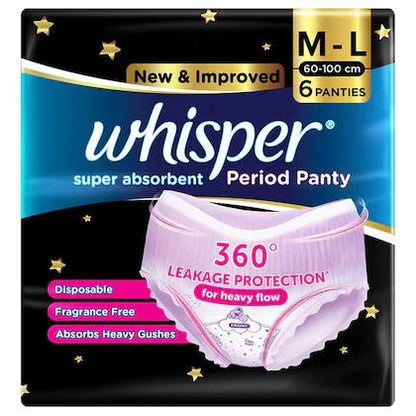 Whisper Period Panty M L pack of 6