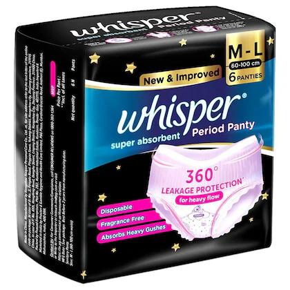 Whisper Period Panty M L pack of 6