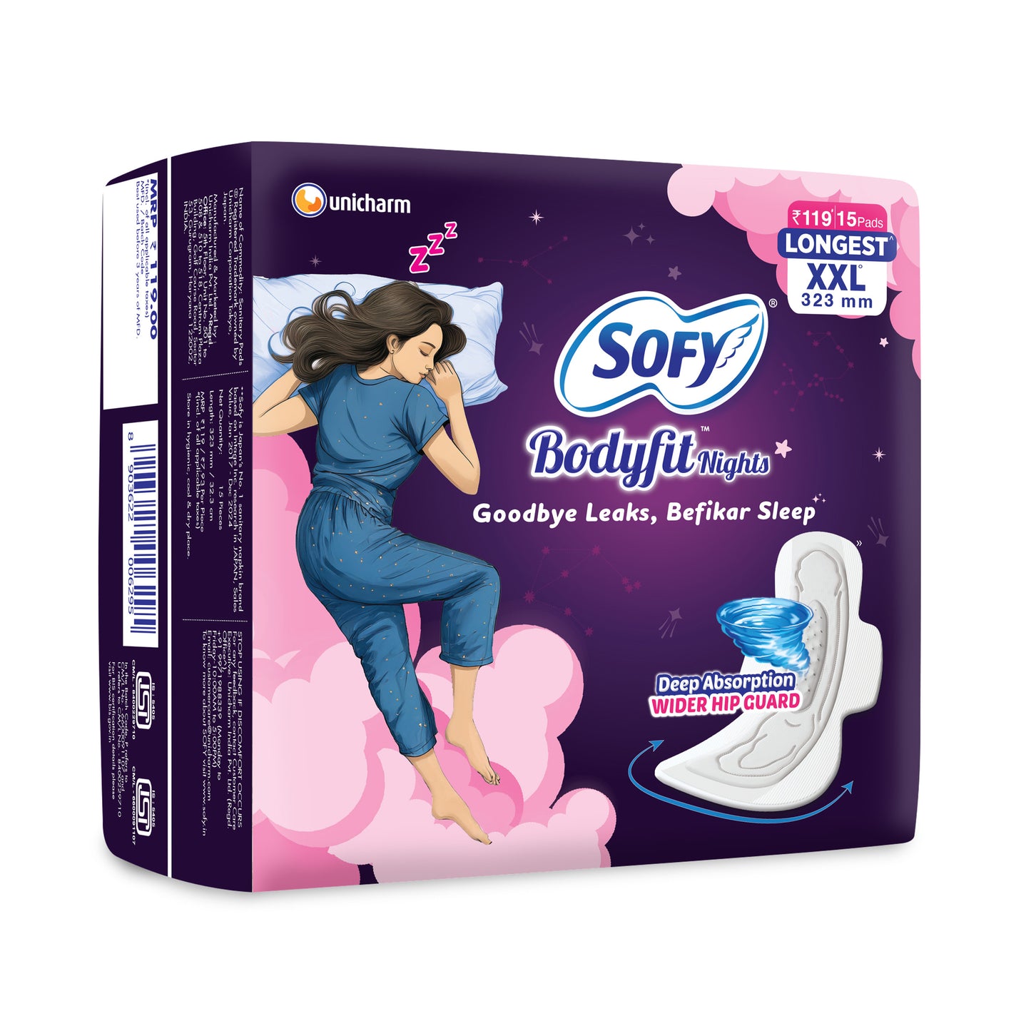 Sofy Bodyfit Nights Xxl Pack Of 15