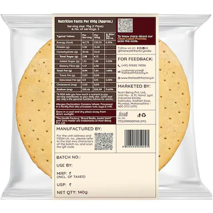 The Health Factory Zero Maida Pizza Base (2 Pcs) 140 g
