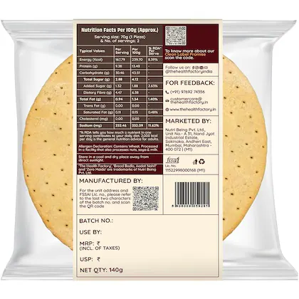 The Health Factory Zero Maida Pizza Base (2 Pcs) 140 g
