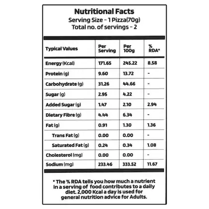 The Health Factory Zero Maida Pizza Base (2 Pcs) 140 g