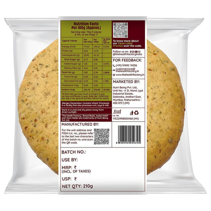 The Health Factory Zero Maida Kulcha Bread (3 Pcs) 210 g