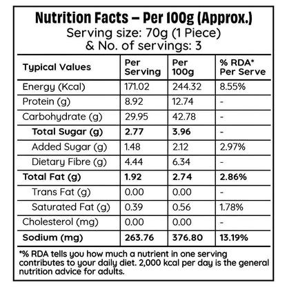 The Health Factory Zero Maida Kulcha Bread (3 Pcs) 210 g