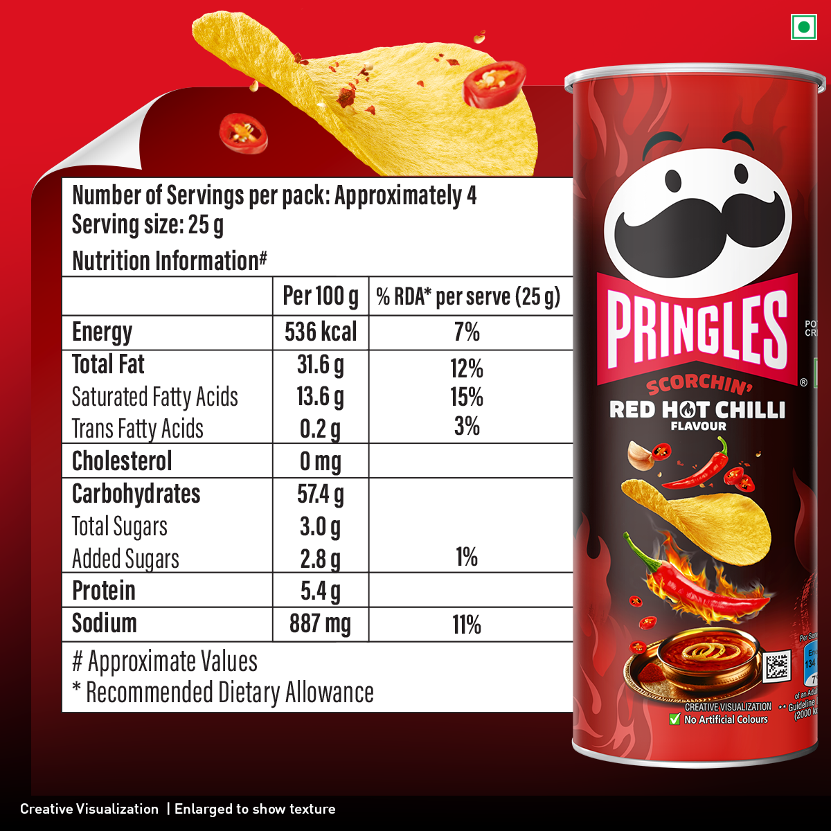 Pringles Scorchin Red Hot Chilli 102 gm