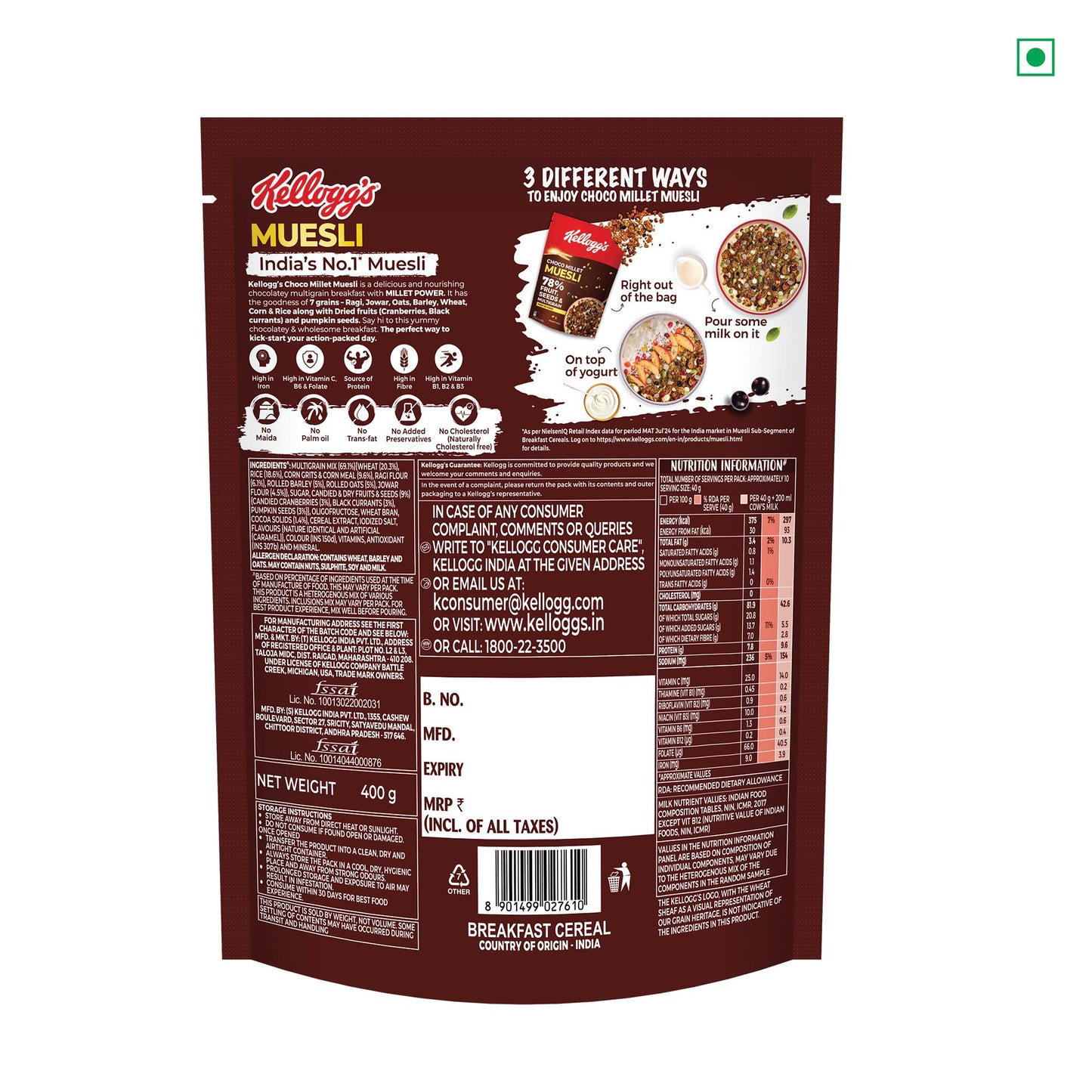Kellogg'S Choco Millet Muesli 400 g