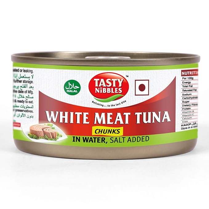 Tasty Nibbles White Meat Tuna Chunks in Water added Salt 185 gm