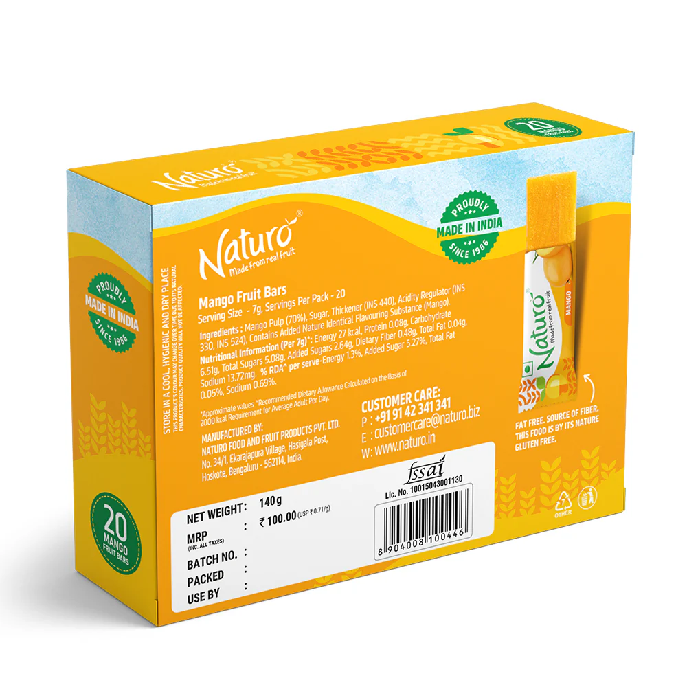 Naturo Mango Fruit Bars Multipack 20x7 gm