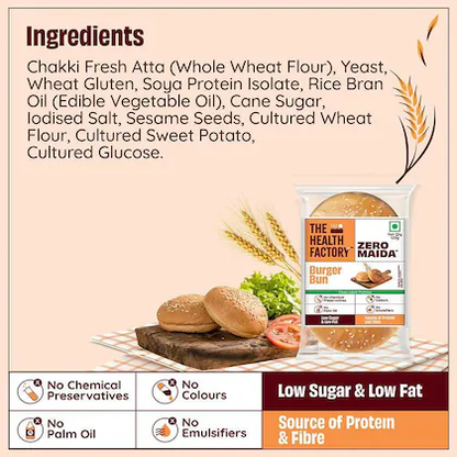 The Health Factory Zero Maida Burger Bun 120 g
